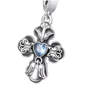 Charmsy - Charms do Pandora - CHARMS KRZYŻ Z SERCEM - miniaturka - grafika 1