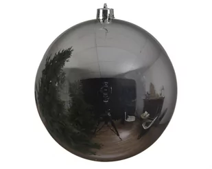 Duża Bombka plastikowa ozdobna srebrna połyskowa 25cm - Bombki - miniaturka - grafika 1