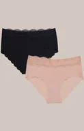 Majtki damskie - Esotiq 2-pack figi damskie z wysokim stanem Pola 42152-K001, Kolor czarno-beżowy, Rozmiar M, Esotiq - Primodo.com - miniaturka - grafika 1