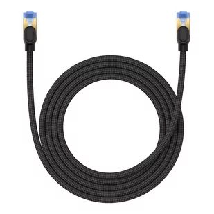 Kabel sieciowy w oplocie kat. 7 Baseus Ethernet RJ45, 10Gbps, 2m (czarny) - Kable miedziane - miniaturka - grafika 3