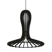 Lampy sufitowe - Skandynawska lampa wisząca Rina 5021 Amplex do salonu nad stół drewno czarna - miniaturka - grafika 1