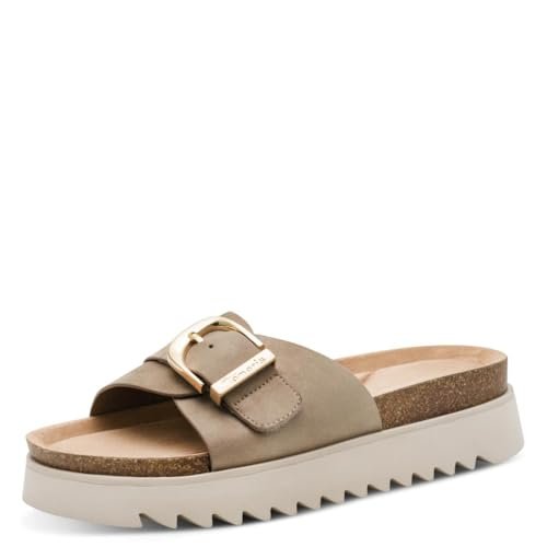 Tamaris Damskie klapki damskie 1-27401-46 Mule, taupe, 6,5 UK