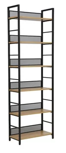 Regał styl loft RAW R6 kolor dąb czarny metalowy stelaż - Regały - miniaturka - grafika 1