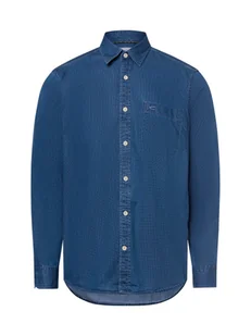 Camel Active Męska koszula casual Mężczyźni Regular Fit Bawełna niebieski wzorzysty, M - Koszule męskie - miniaturka - grafika 1