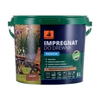 Farby i impregnaty do drewna - DRAGON Impregnat akrylowy do drewna PREMIUM 5 l kasztan - miniaturka - grafika 1