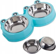 Miski dla psów - Przyjaciele MISKA PODWÓJNA DLA PSA KOTA METALOWA 0,175L x 2 - miniaturka - grafika 1