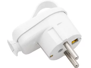 2387# Wtyczka wt-16u/z kątowa biała z uchem - Wtyczki i adaptery - miniaturka - grafika 1