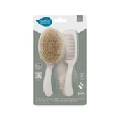 Szczotki do włosów dla dzieci - Nuvita Zestaw dla dzieci: szczotka i grzebień, Sage Green - miniaturka - grafika 1