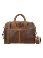 Torby podróżne - HIDE & STITCHES Skórzana torba podróżna w kolorze jasnobrązowym - 39 x 27 x 18 cm - miniaturka - grafika 1