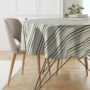Obrus okrągły WINTER wzór BN49 | Pasy na białym tle średnica 140 cm - Obrusy i serwetki - miniaturka - grafika 1