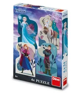 Puzzle - Disney Frozen Kraina Lodu Puzzle konturowe 4 x 54 elementy dzieci 4+ oryginalne wysoka jakość - miniaturka - grafika 1