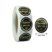 Scrapbooking - Naklejki Ozdobne Okrągłe Handmade With Love 20 Szt - miniaturka - grafika 1