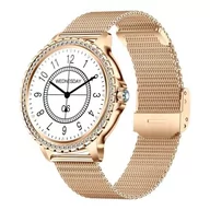 Smartwatch - Bestphone BF3 Złoty z opaską milanese ZAP rose gold - miniaturka - grafika 1