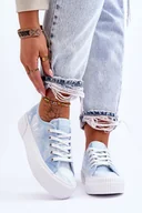 Trampki damskie - Trampki Na Platformie Lee Cooper LCW-23-31-1782L Niebieskie-37 - miniaturka - grafika 1