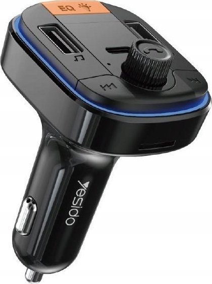 Adapter bluetooth Yesido BT5.0 - FM Transmiter Y45 43W LED USB-2xA+C + MicroSD, BLACK / CZARNY