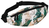 Nerki - Saszetka damska z tkaniny Rovicky nerka na biodra z roślinnym motywem, różnokolorowy biały - miniaturka - grafika 1