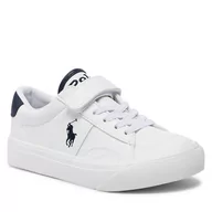 Buty dla chłopców - Sneakersy Polo Ralph Lauren RL00566100 C White Tumbled W/ Navy Pp - miniaturka - grafika 1