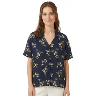 Bluzki damskie - Koszula damska Vero Moda Marina z krótkim rękawem granatowa w kwiaty-XS - miniaturka - grafika 1