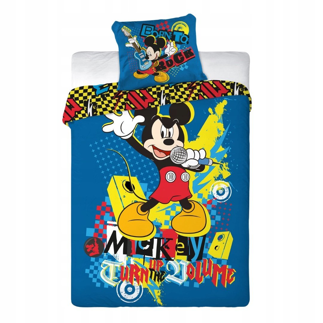 Pościel Mickey Muzyka 160x200 70x80 Bawełna Kolorowy Wzór