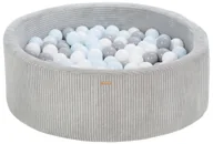 Suche baseny - Suchy basen piankowy ze sztruksu z 200 piłeczkami 90 cm (szary/biały, szary, niebieski (pastel)) - miniaturka - grafika 1