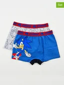 Majtki dla dzieci - Sonic Bokserki (2 pary) w kolorze niebieskim i szarym - miniaturka - grafika 1