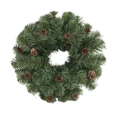 Ozdoby bożonarodzeniowe - Wianek sztuczny z szyszkami gęsty 40 cm - miniaturka - grafika 1