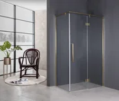 Kabiny prysznicowe - Metal-Hurt Kabina prysznicowa prostokątna 80x120 FRESH LINE Sea-Horse złota szkło transparentne prawa BK248T08/12ZP - miniaturka - grafika 1