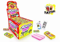 Gumy do żucia, lizaki, dropsy - JOHNY BEE MONSTER GUM + TATTOO GUMA DO ŻUCIA Z TATUAŻAMI 200szt - miniaturka - grafika 1