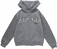 Bluzy dla chłopców - Replay Chłopięca bluza z kapturem z zamkiem błyskawicznym, szara (Grey Melange. M14), 12 lat, M14 szary melanż., 12 lat - miniaturka - grafika 1