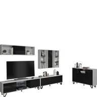 Inne meble do salonu - Zestaw Mebli do Salonu 3 Boss MebloCross Biały Mat / Sonoma Jasna - miniaturka - grafika 1