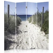 Parawany - Parawan dwustronny FEEBY, Morze Plaża Piasek Trawy 145x170 - miniaturka - grafika 1
