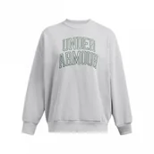 Bluzy damskie - Damska bluza dresowa nierozpinana bez kaptura Under Armour UA Icon Hwt Terry Os Crew - szara - miniaturka - grafika 1