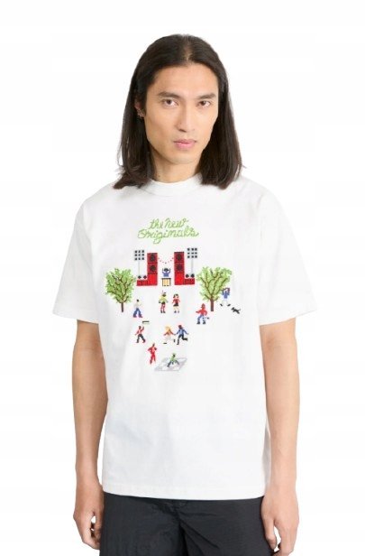 THE NEW ORIGINALS BIAŁY T-SHIRT Z OKRĄGŁYM DEKOLTEM I HAFTEM XXL KTA