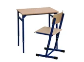 Meble do szkół i przedszkoli - Zestaw - stół jednoosobowy Leon z regulacją wys. 3-7 z krzesłem Reks z reg. wys. 5-6 - miniaturka - grafika 1