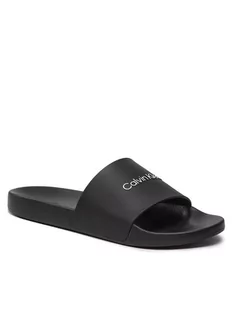 Calvin Klein Jeans Klapki Pool Slide HM0HM00455 Czarny - Klapki i japonki męskie - miniaturka - grafika 1