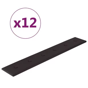 vidaXL Panele ścienne, 12 szt., czarne, 90x15 cm, sztuczna skóra 343995 - Panele ścienne i boazeria - miniaturka - grafika 3