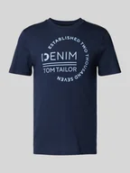 Koszulki męskie - T-shirt o kroju regular fit z dużym napisem z logo - miniaturka - grafika 1