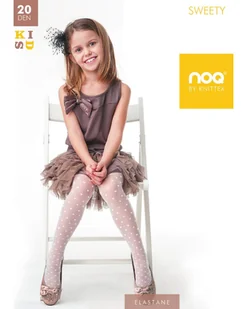Noq by Knittex Dziecięce rajstopy Sweety 20 den bianco, 134-140 - Rajstopy dziecięce - miniaturka - grafika 1