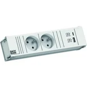 Gniazdka elektryczne - BACHMANN CONI 2xUTE 1xUSB A/C 22W 0,2m GST18 RAL9010 - miniaturka - grafika 1