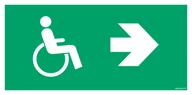 Systemy ekspozycyjne i znaki informacyjne - AC059 KIERUNEK EWAKUACJI DLA NIEPEŁNOSPRAWNYCH W PRAWO, PS - PŁYTA PCV 1MM FOTOLUMINESCENCYJNA; (200X100MM) - miniaturka - grafika 1