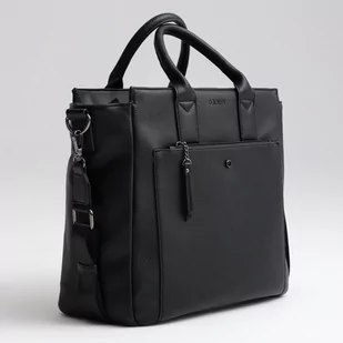 Torba dla mamy GINA black z okuciami w kolorze gun metal - Torby i organizery dla mam - miniaturka - grafika 1