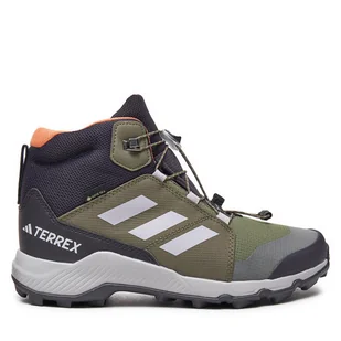 Trekkingi adidas Terrex Mid Gtx GORE-TEX ID0928 Zielony - Buty trekkingowe dziecięce - miniaturka - grafika 1