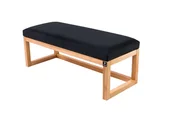 Ławki do przedpokoju - Ławka na buty LPG-2 95cm EMRAWOOD drewno lite kolor naturalny siedzisko gładkie kolor czarny - miniaturka - grafika 1