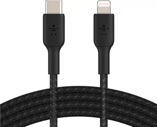 Belkin Kabel Boost Charge Braided USB-C do Lightning 1m, czarny 745883788798 - Kable USB - miniaturka - grafika 3