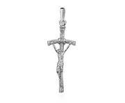 Biżuteria religijna - Valerio.pl Rodowany srebrny krzyżyk krzyż papieski srebro 925 KS0102 KS0102 - miniaturka - grafika 1