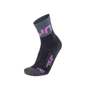 Skarpety UYN Light Lady Socks Black Grey Rose Violet - Skarpetki kolarskie - miniaturka - grafika 1