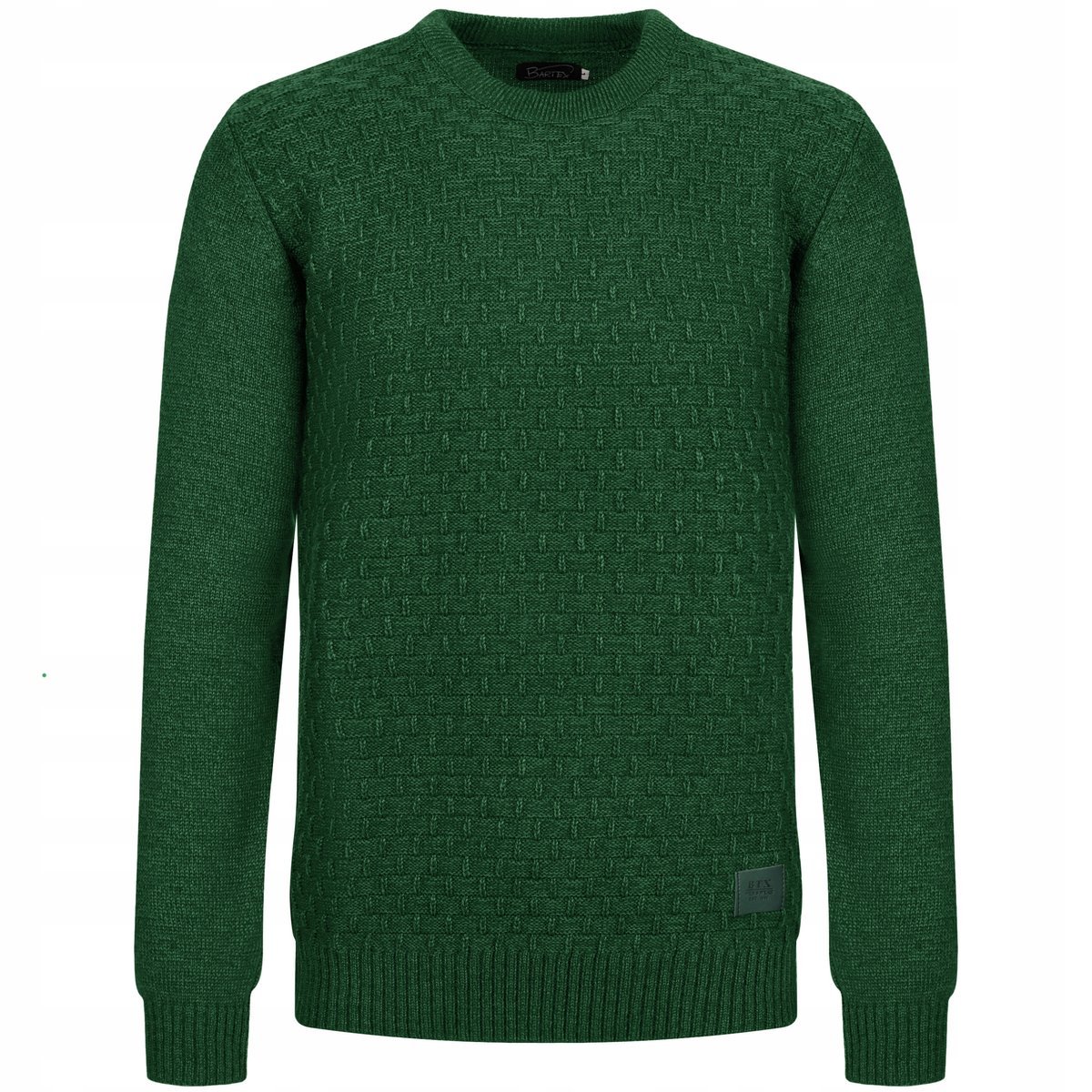 SWETER MĘSKI GŁADKI CEGIEŁKA ELEGANCKI CIEPŁY MIŁY - KHAKI ZIELONY - XL