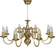 Lampy sufitowe - Lampa wisząca Solar Żyrandol z mosiądzu FLAMAND 8 płomienny - miniaturka - grafika 1