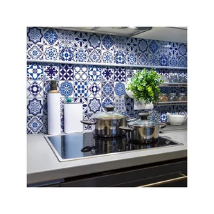 Zestaw 24 naklejek ściennych Ambiance Decals Tiles Eusebio, 10x10 cm - Naklejki na ścianę - miniaturka - grafika 1