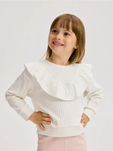 Reserved - Koszulka z falbanką - złamana biel - Bluzki dla niemowląt - miniaturka - grafika 1